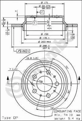 спирачен диск BREMBO              