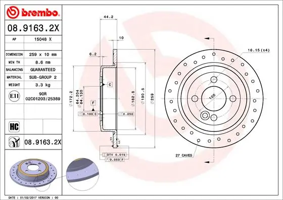 спирачен диск BREMBO              