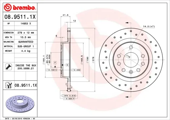 спирачен диск BREMBO              
