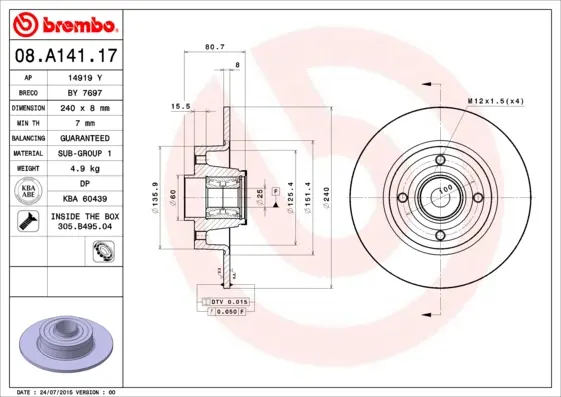 спирачен диск BREMBO              
