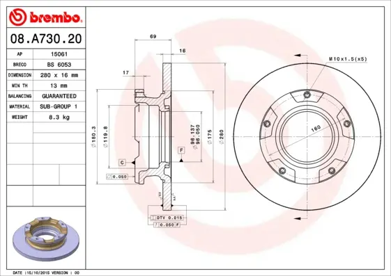 спирачен диск BREMBO              