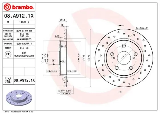 спирачен диск BREMBO              