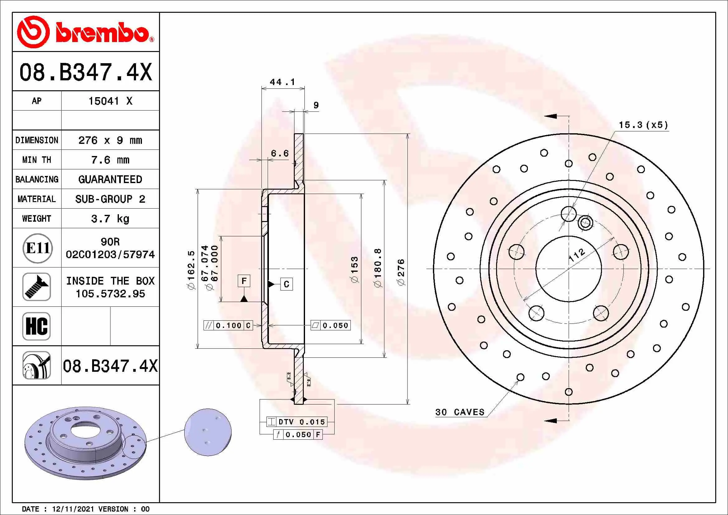 спирачен диск BREMBO              