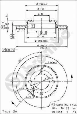 спирачен диск BREMBO              