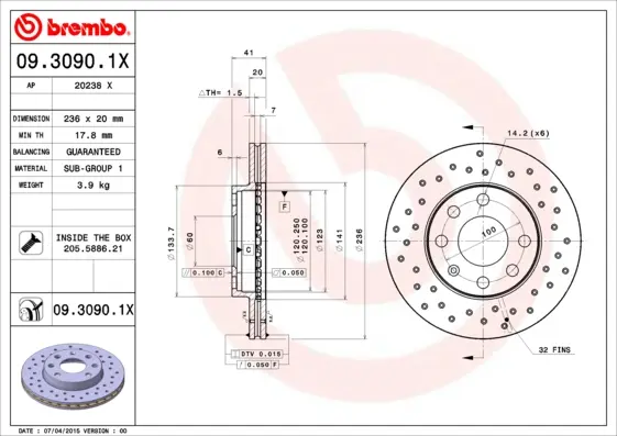 спирачен диск BREMBO              