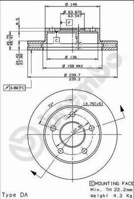 спирачен диск BREMBO              