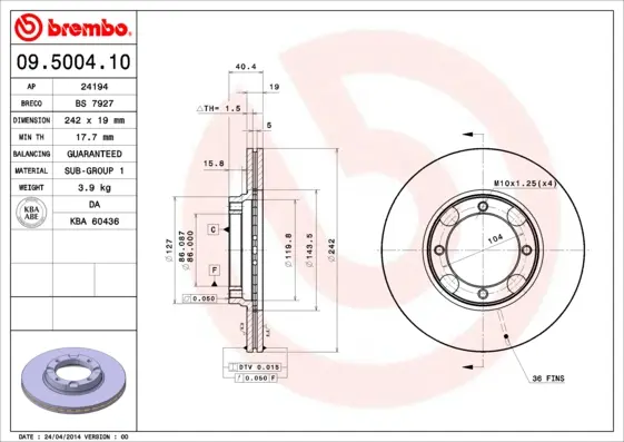 спирачен диск BREMBO              