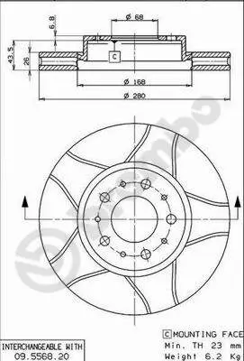 спирачен диск BREMBO              