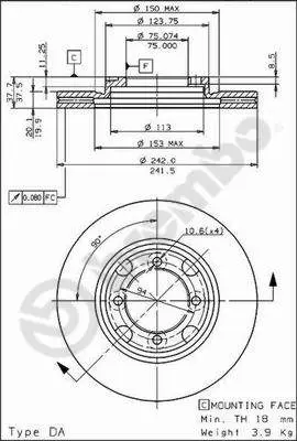 спирачен диск BREMBO              