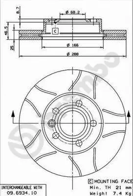 спирачен диск BREMBO              