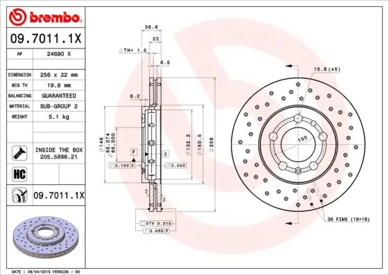 спирачен диск BREMBO              