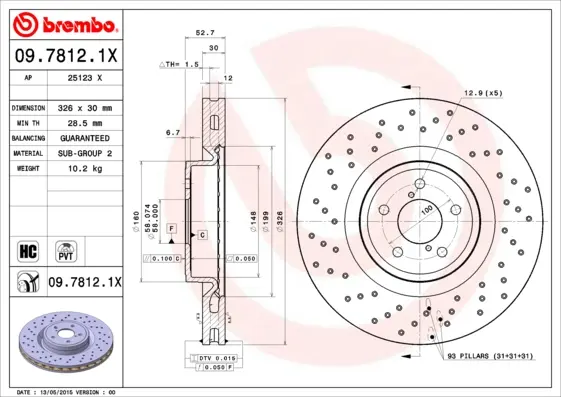 спирачен диск BREMBO              