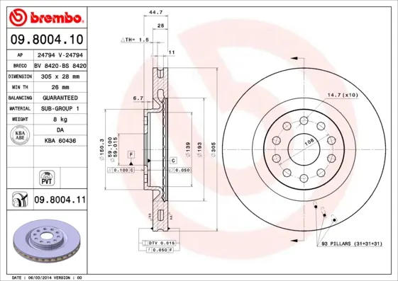 спирачен диск BREMBO              