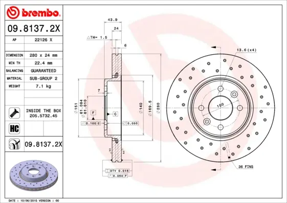 спирачен диск BREMBO              