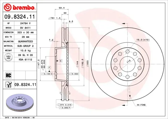 спирачен диск BREMBO              