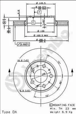 спирачен диск BREMBO              