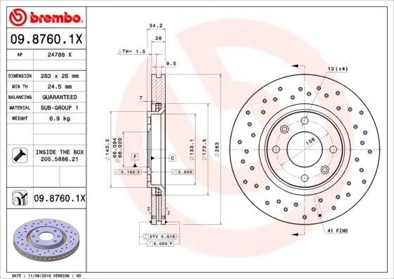 спирачен диск BREMBO              