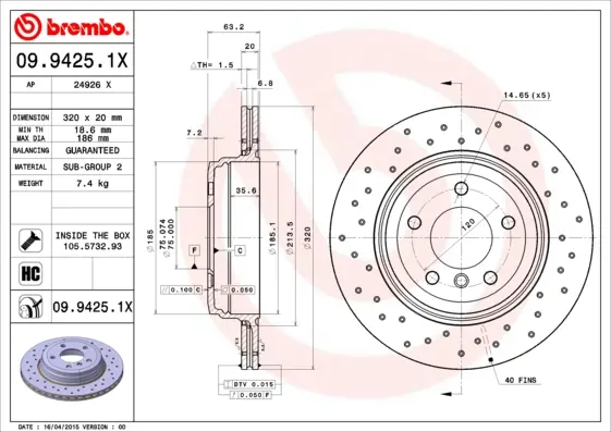 спирачен диск BREMBO              