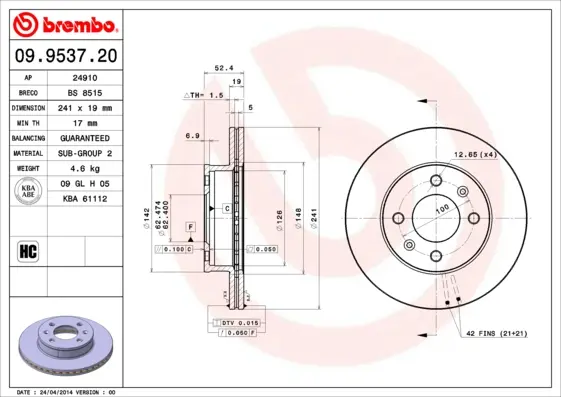 спирачен диск BREMBO              
