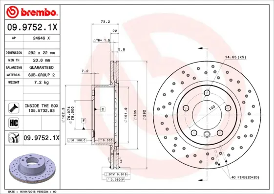 спирачен диск BREMBO              