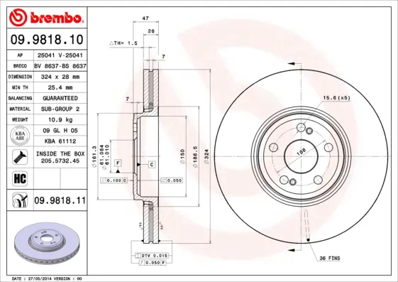 спирачен диск BREMBO              
