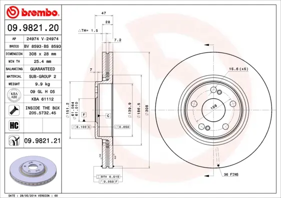 спирачен диск BREMBO              