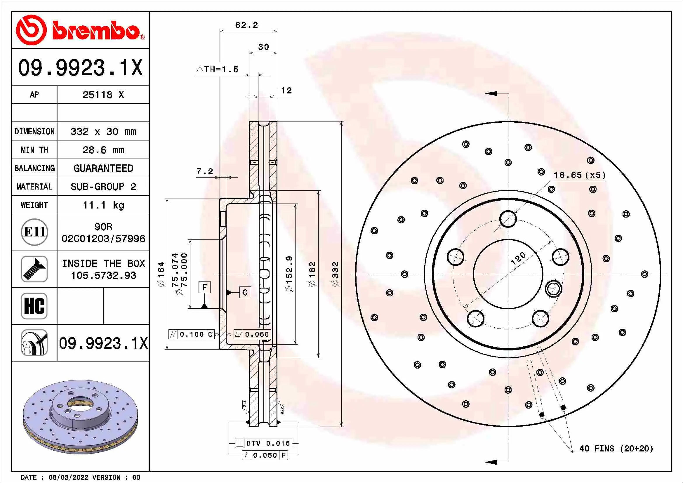 спирачен диск BREMBO              