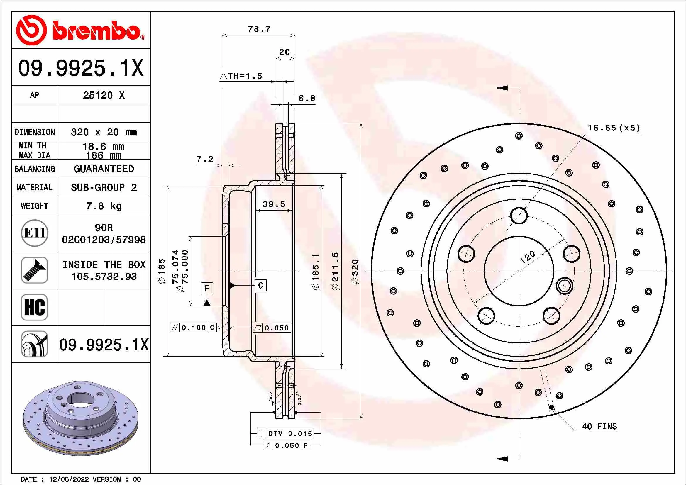 спирачен диск BREMBO              