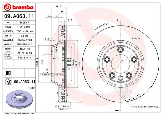 спирачен диск BREMBO              