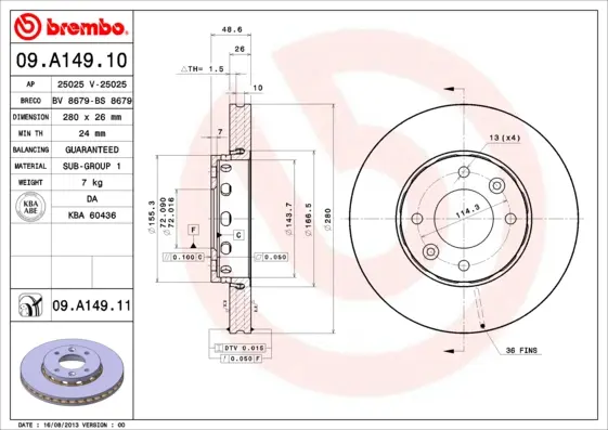 спирачен диск BREMBO              