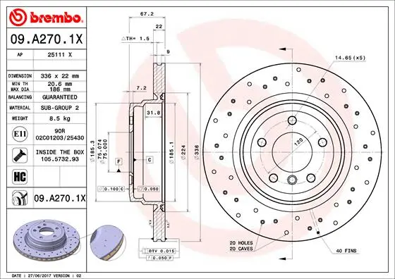 спирачен диск BREMBO              