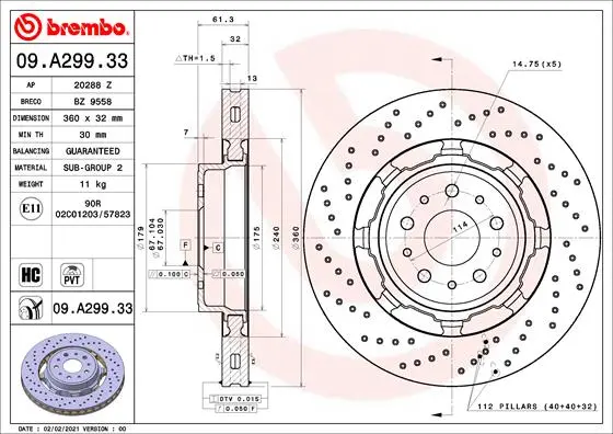 спирачен диск BREMBO              