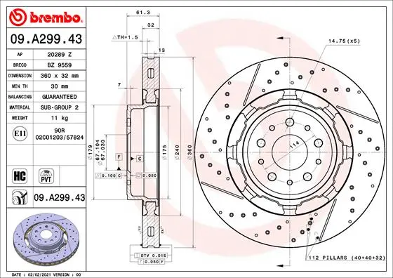 спирачен диск BREMBO              