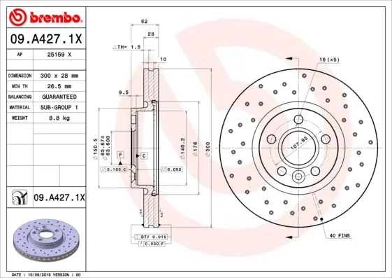 спирачен диск BREMBO              