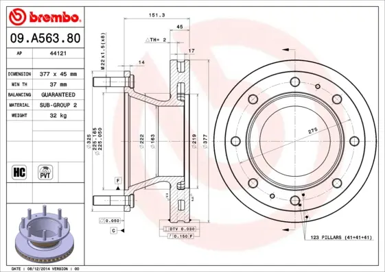 спирачен диск BREMBO              
