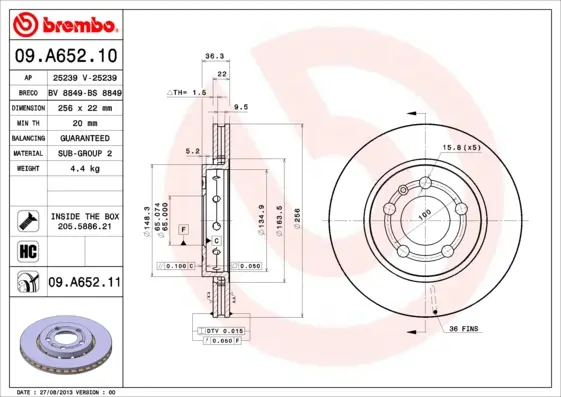 спирачен диск BREMBO              