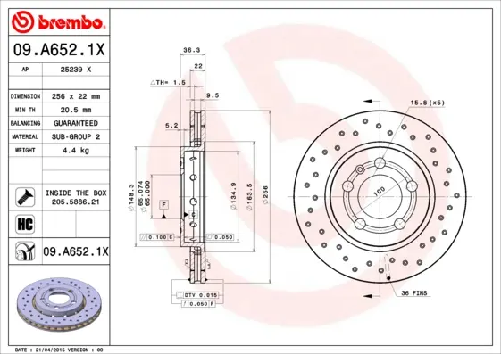 спирачен диск BREMBO              