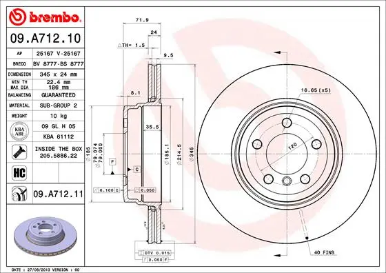 спирачен диск BREMBO              