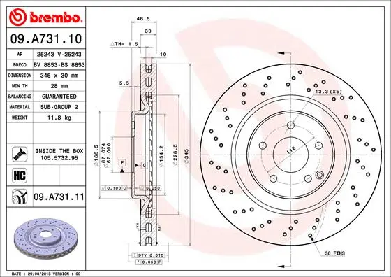 спирачен диск BREMBO              