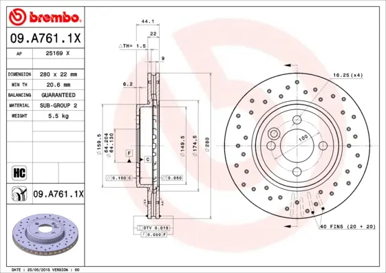 спирачен диск BREMBO              