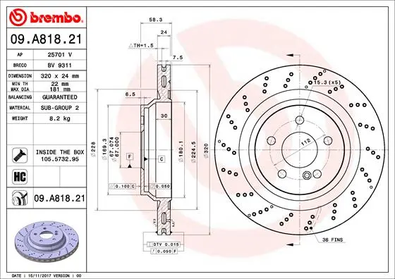 спирачен диск BREMBO              
