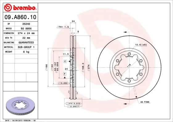 спирачен диск BREMBO              