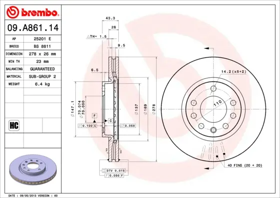 спирачен диск BREMBO              