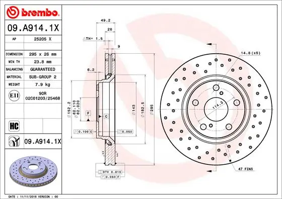 спирачен диск BREMBO              