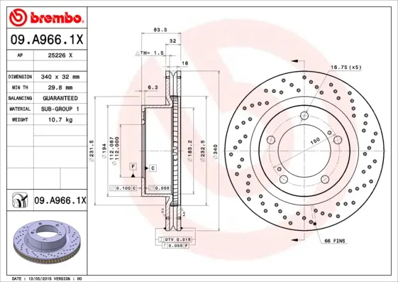 спирачен диск BREMBO              
