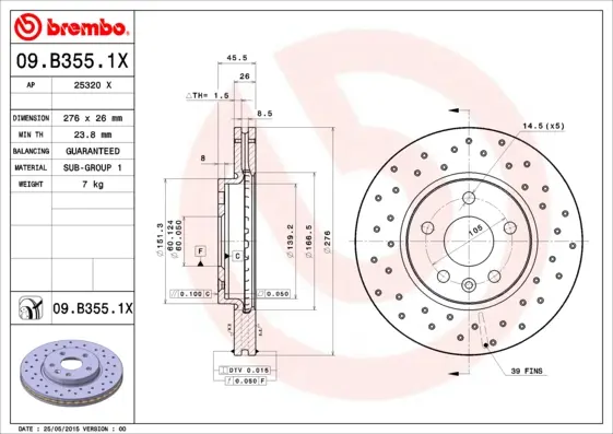 спирачен диск BREMBO              