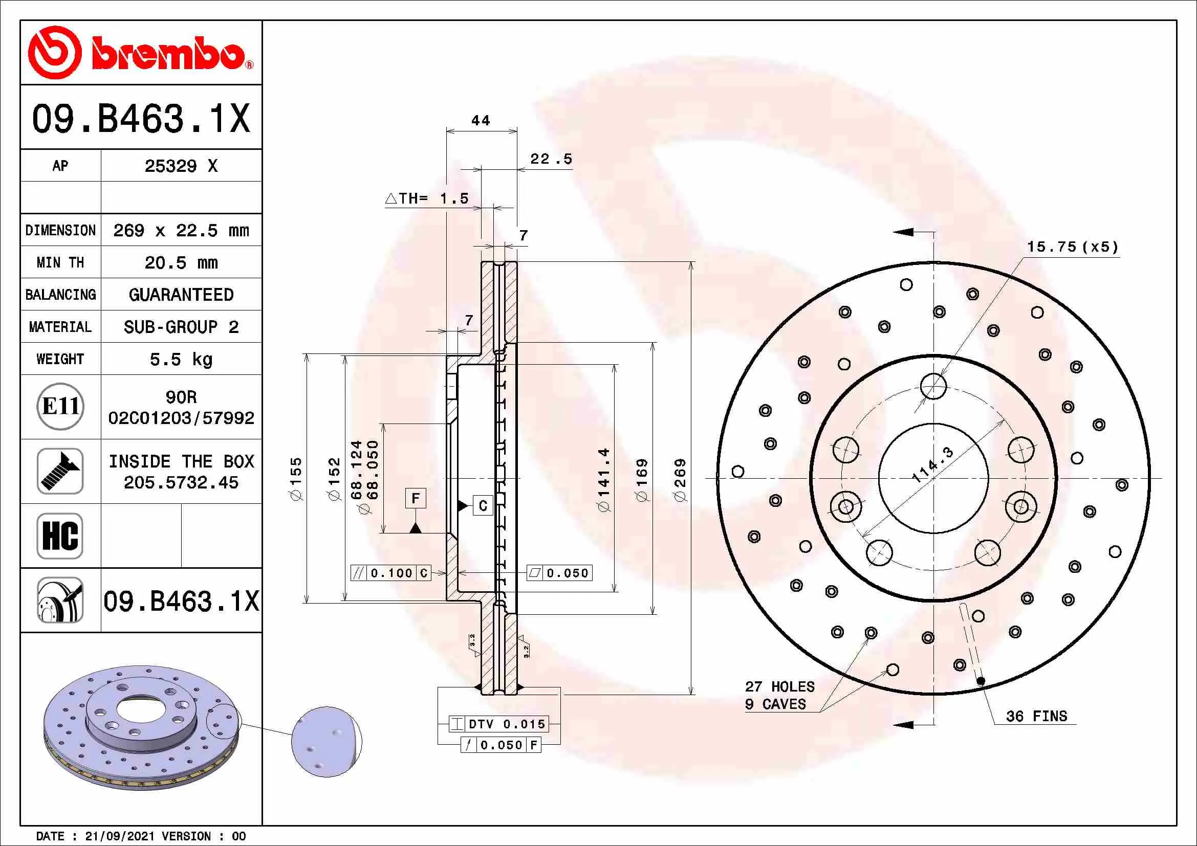 спирачен диск BREMBO              
