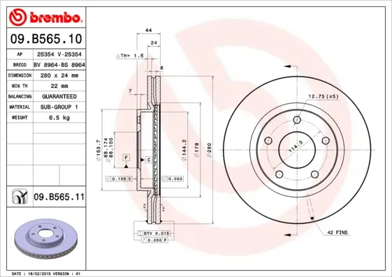 спирачен диск BREMBO              