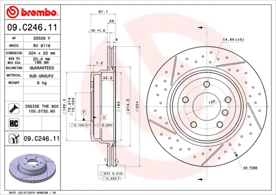 спирачен диск BREMBO              