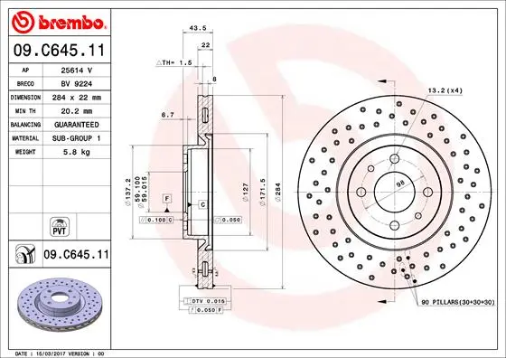 спирачен диск BREMBO              